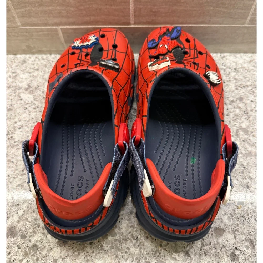 Crocs Big Kids Marvel Spider-Man All-Terrain Clogs w/Jibbitz Charms Size J4